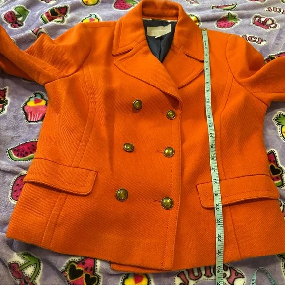 Orange Preppy Banana Republic Large Womens Gold Buttons Autumn Business Casual - Picture 5 of 9